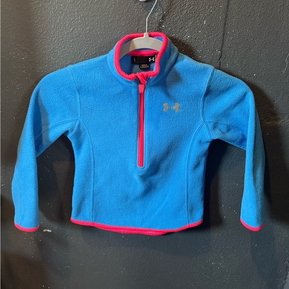 Kids Under Armour Blue Pullover with Pink Accents - Picture 1 of 4